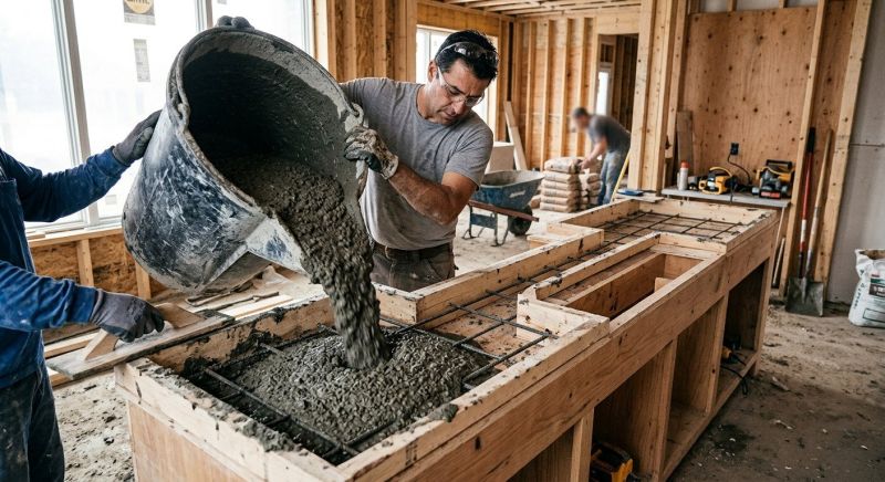 Cement Counter Installation in Sonoma County, CA